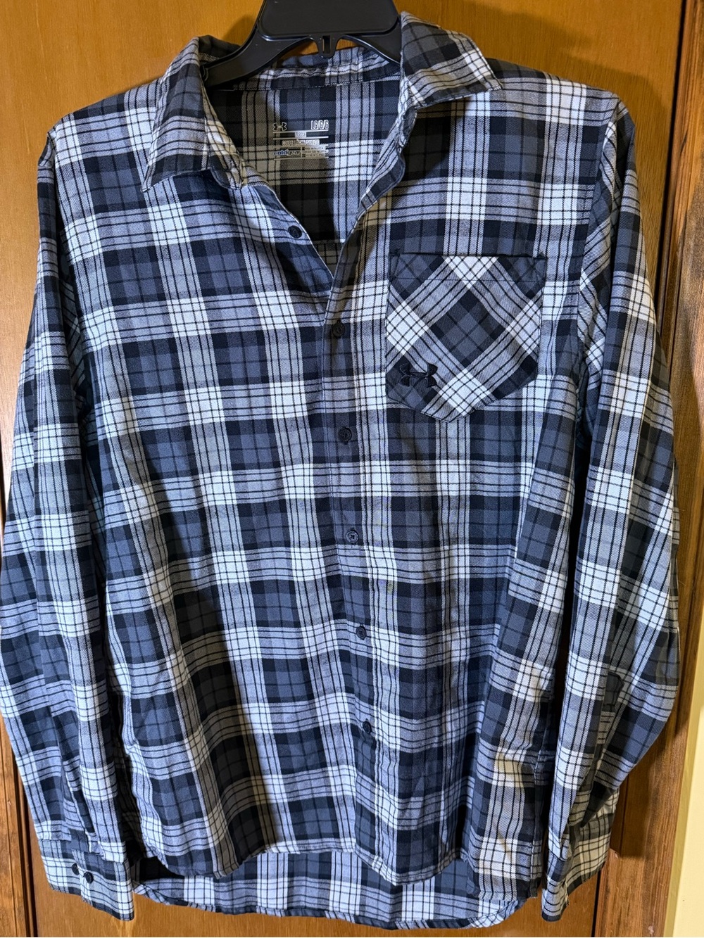 Under Armour Men's Black & Gray Plaid Button-Down Shirt